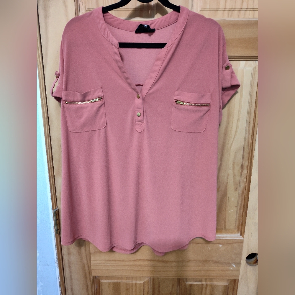 mauve pink blouse